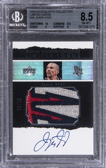 2003-04 UD "Exquisite Collection" Limited Logos #JK Jason Kidd Signed Game Used Patch Card (#75/75) – BGS NM-MT+ 8.5/BGS 10